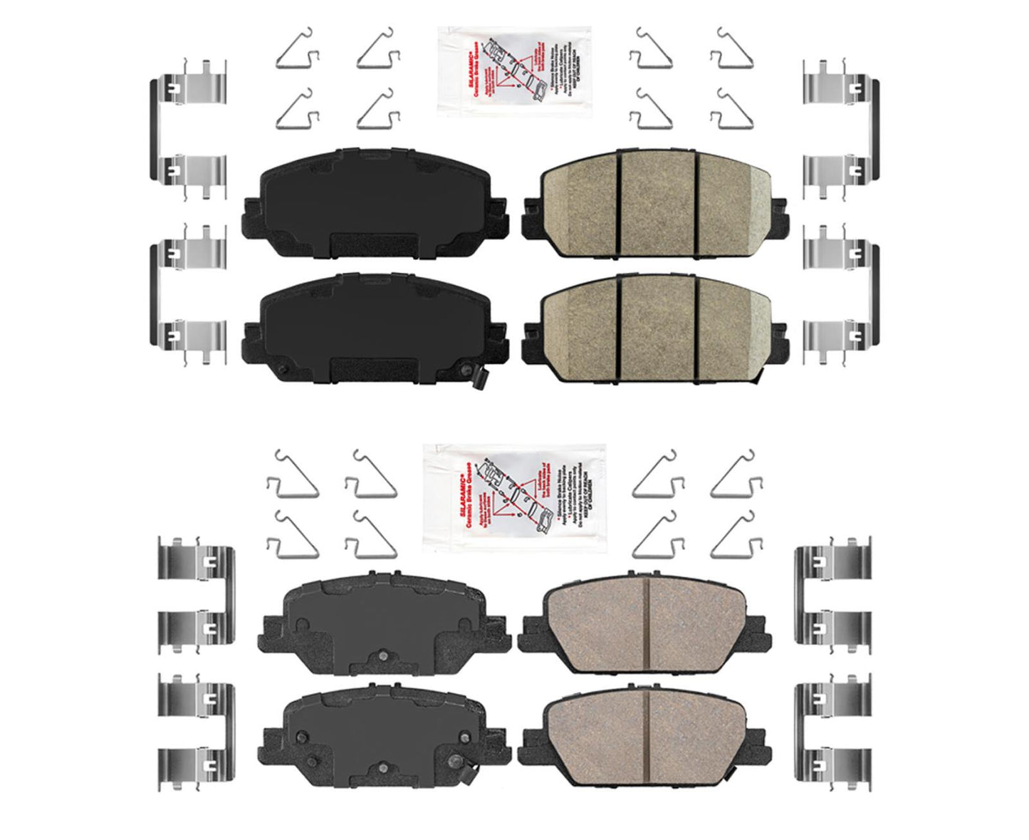 AmeriBrake Pastillas de freno de cerámica premium con hardware para Honda CR-V 17-21
