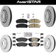 Front Rear Ceramic Pads Coated Rotors FOR 2016-2022 Lexus RX450 RX450L
