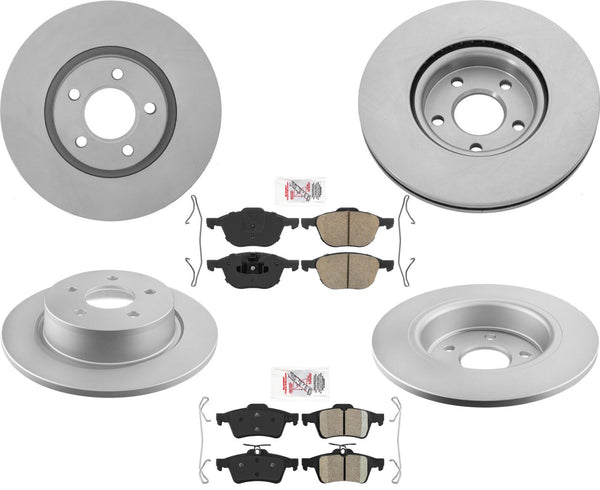 Coated Brake Rotors & Ceramic Pads for Front Wheel Drive Only 13-19 Ford Escape