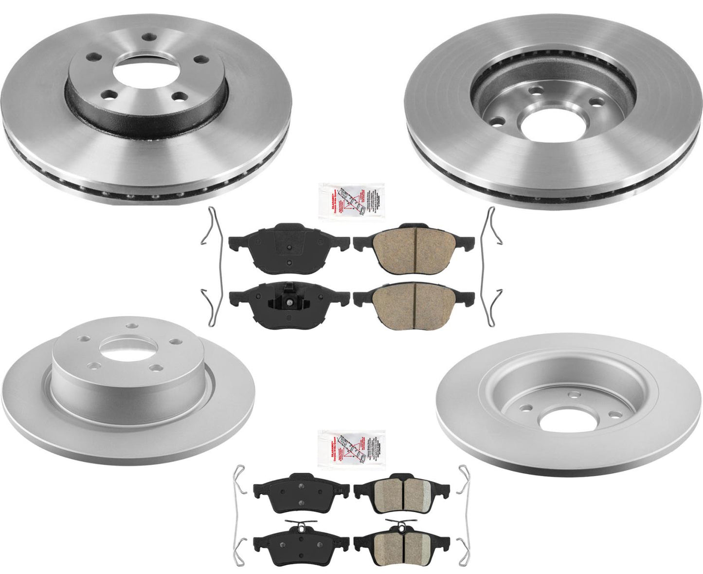 Front & Rear Coated Brake Rotors Ceramic Pads for 2013-2018 Ford C Max C-Max
