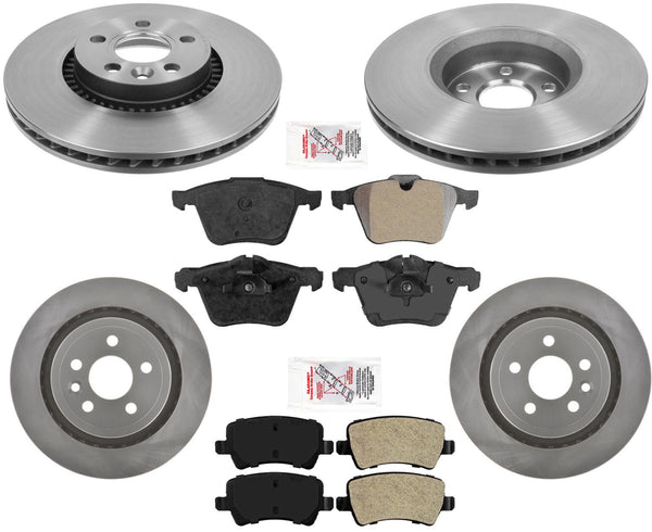 Front 316MM Coated Brake Rotors Pads for 08-16 All Wheel Drive S80 Volvo 3.0L