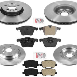 Front 316MM Coated Brake Rotors Pads for 2016-2018 Volvo S60 Cross Country