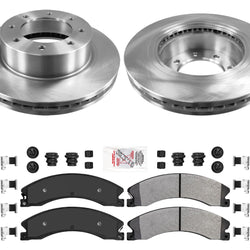 Front Fleet Pads Hardware & Disc Brake Rotors Fits 2012-2021 Nissan NV1500 25 35