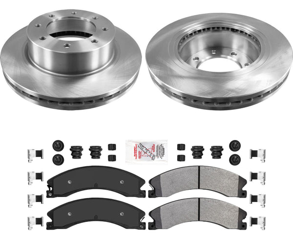 Front Fleet Pads Hardware & Disc Brake Rotors Fits 2012-2021 Nissan NV1500 25 35