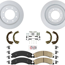 REAR Pads Hardware & Disc Brake Rotors Fits 2012-2021 Nissan NV1500 2500 3500