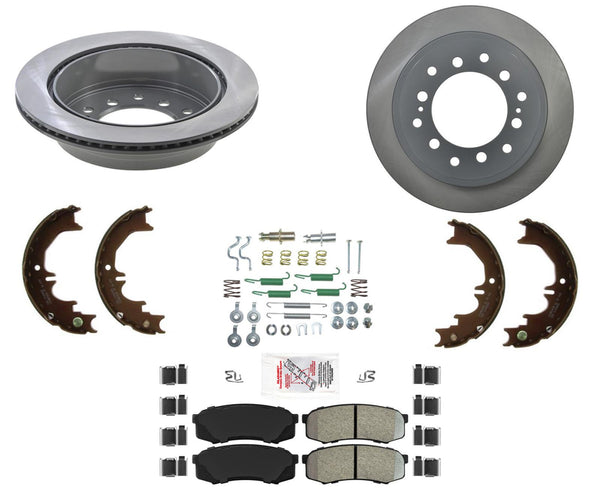 AmeriBRAKES REAR Pads Hardware Disc Brake Rotors Fits for 2010-2021 Lexus GX460
