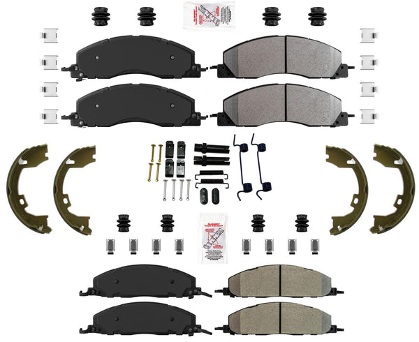 AmeiBRAKES Fleet Pads Parking Shoes Hardware Fits 2009-2018 Ram 2500 3500