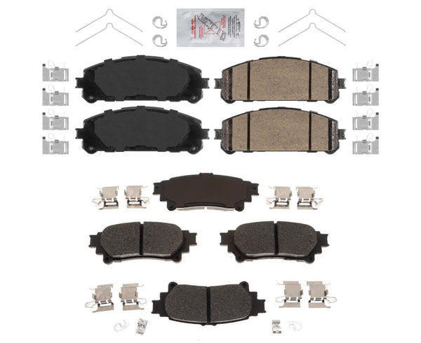 AmeriBrake Premium Ceramic Brake Pads Hardware for Toyota Highlander 2020-2022
