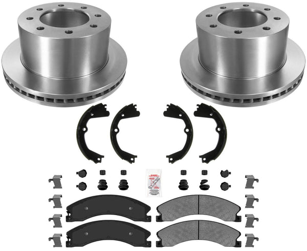 Pastillas de freno traseras con revestimiento para estacionamiento para rueda trasera doble 11-13 GM Silverado 3500