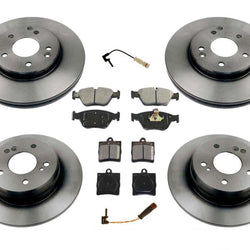 Front & Rear Rotors & Pads Rear W/ 1 Pin Mount For 1996-2000 Mercedes Benz C280
