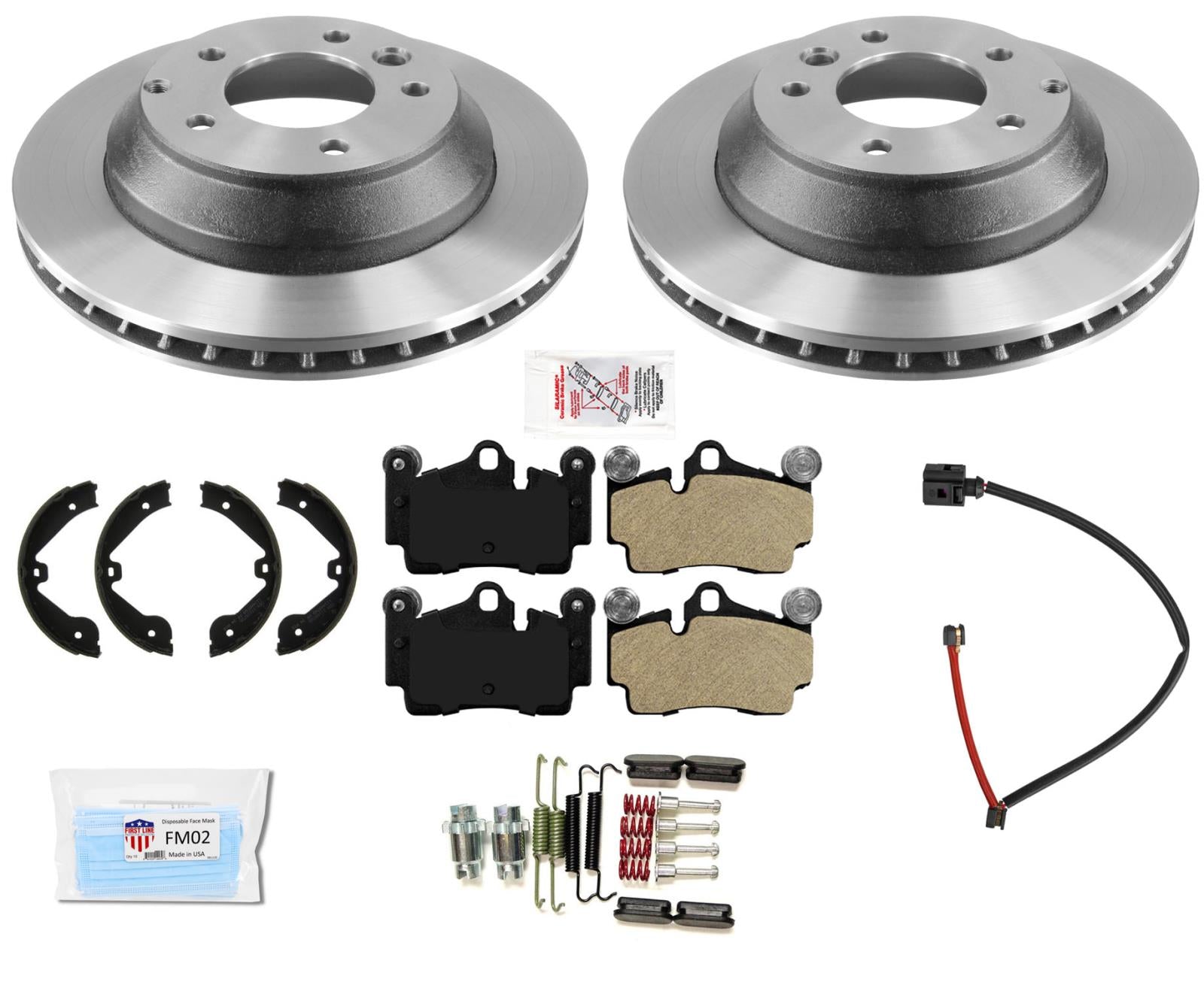 REAR High Carbon Brake Rotors Pads hardware for 07-15 Audi Q7 with 330MM Rotors