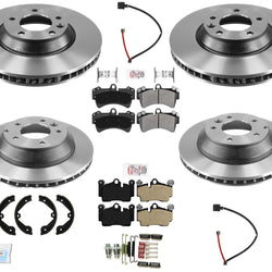 F&R High Carbon Brake Rotors Pads hardware for 07-15 Audi Q7 with 350MM Rotors