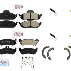 F&R AmeriBrake Pads hardware Parking Shoes for 1999-2003 Mercedes Benz ML320