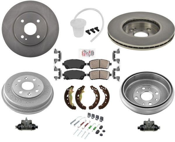 Front Rotors Pads Rear Brake Drums Shoes & Shoe Springs For Mazda 2 2011-2015