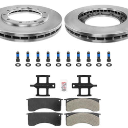 AmeriBrake Front High Carbon Brake Rotors Pads hardware for 2015-2019 Ford F750