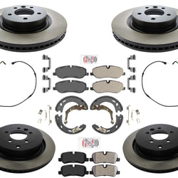 F&R High Carbon Brake Rotors Pads hardware for 2005-2009 Land Rover LR3 4.4L