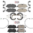 AmeriBrake Disc Brake Pads Parking Shoes hardware for 2005-2009 Land Rover LR3