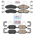 Front & Rear AmeriBrake Ceramic Brake Pads W/ Hardware For 2018-20 Buick Enclave