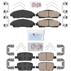 Front & Rear AmeriBrake Ceramic Brake Pads W/ Hardware For 2018-20 Buick Enclave