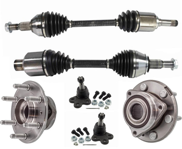 Front Wheel Bearings Bal Joints Front CV Axles for GMC Acadia 2007-2017 6pc