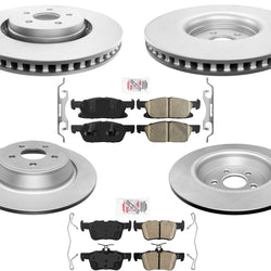 Coated and Balanced Disc Rotors Brake Pads for 2019-2022 Edge ST 2.0L 2.7L Turbo