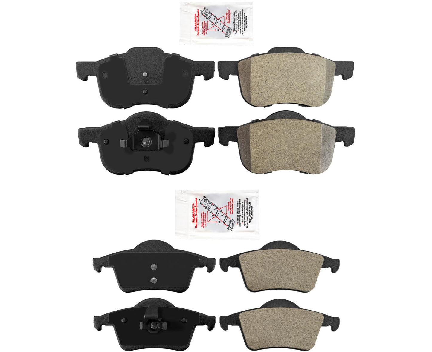 Compatible con Volvo XC70 2003 2004 2005 2006 2007 delantero y trasero (2) juegos de pastillas de freno.