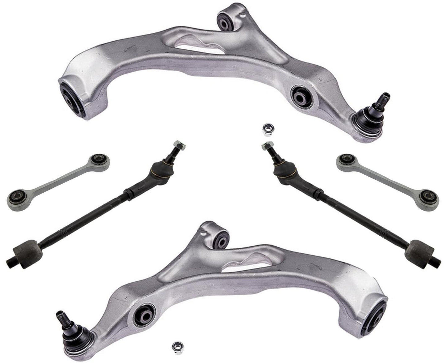 Front Lower Control Arms with Inner Outer Tie Rods for Audi Q7 2007-2015 6pc