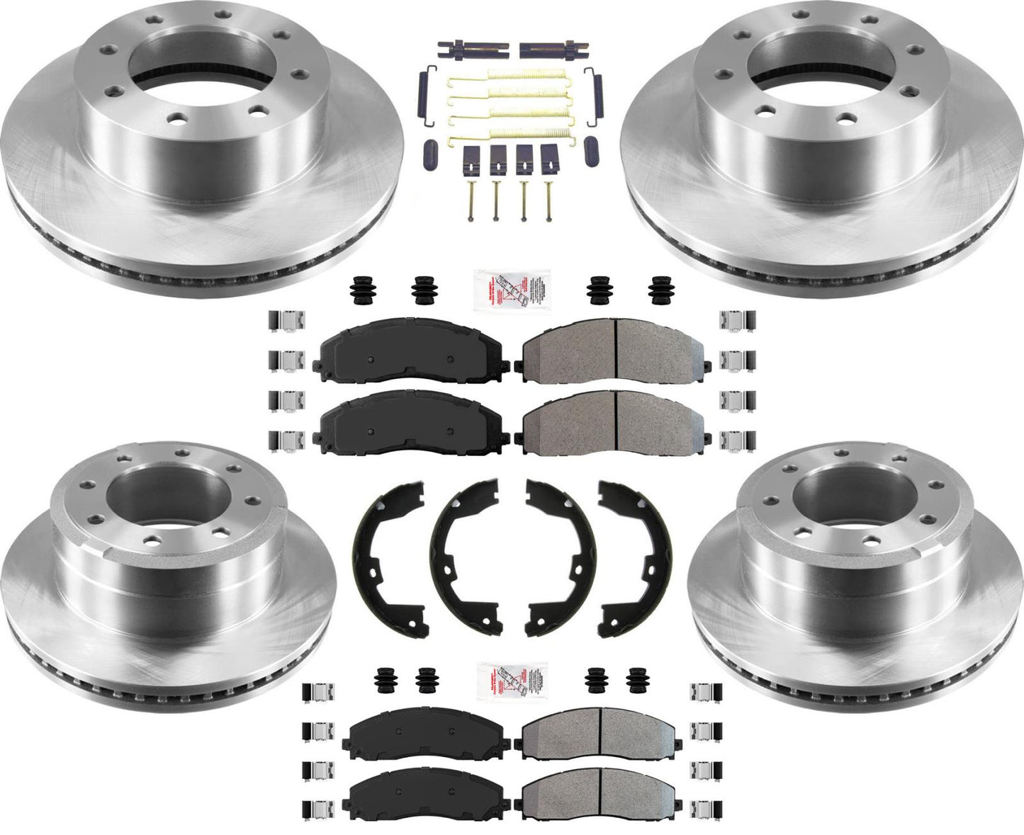 Juego de 8 pastillas de rotores de disco de freno para Ford F250 Super Duty 4 ruedas motrices 13-21