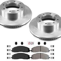 Front Brake Disc Rotors & Pads Set for Ford F250 Super Duty 4 Wheel Drive 13-21