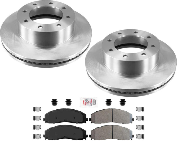 Front Brake Disc Rotors & Pads Set for Ford F250 Super Duty 4 Wheel Drive 13-21