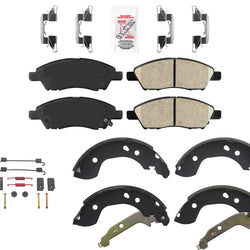 AmeriBRAKES Almohadillas de cerámica Hardware Zapatos Resorte para Nissan Versa 12-19 Note 14-19