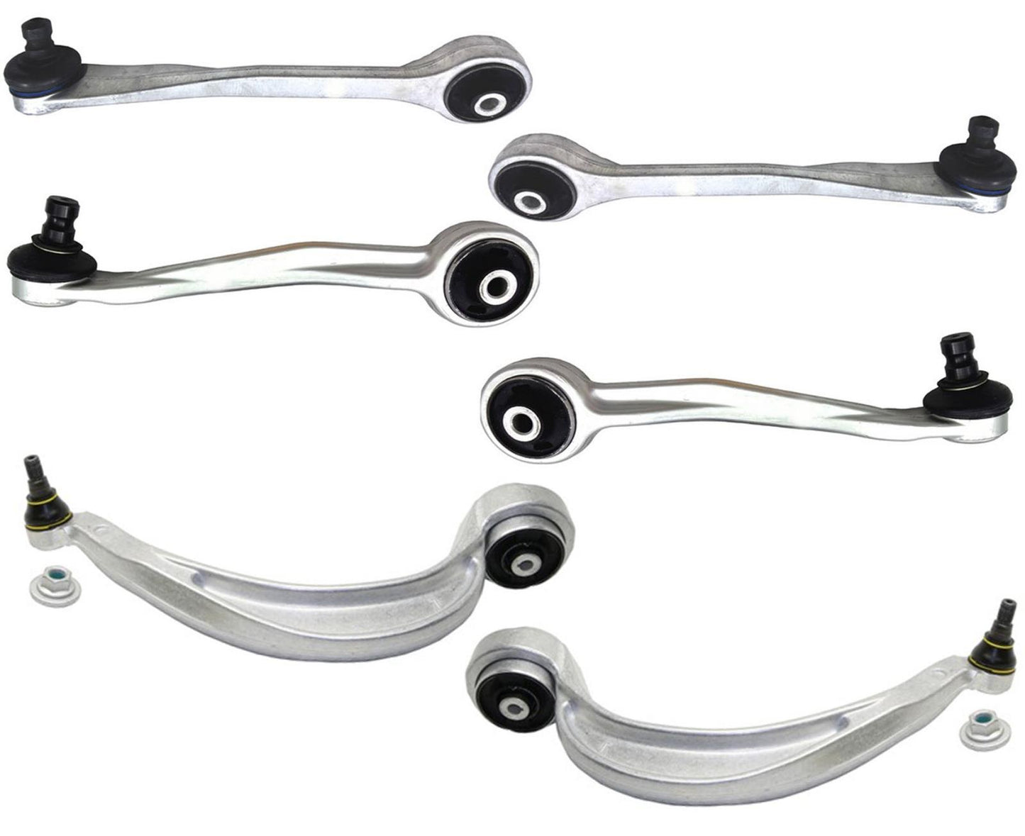 Front Upper and Lower Control Arm Kit w Bushings  for 2012-2018 Audi A6 A6Q