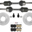 Complete CV Drive Axles Disc Brake Rotors Pads BJ Toyota Land Cruiser 1998-2007
