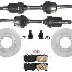 Complete CV Drive Axles Disc Brake Rotors Pads BJ Toyota Land Cruiser 1998-2007