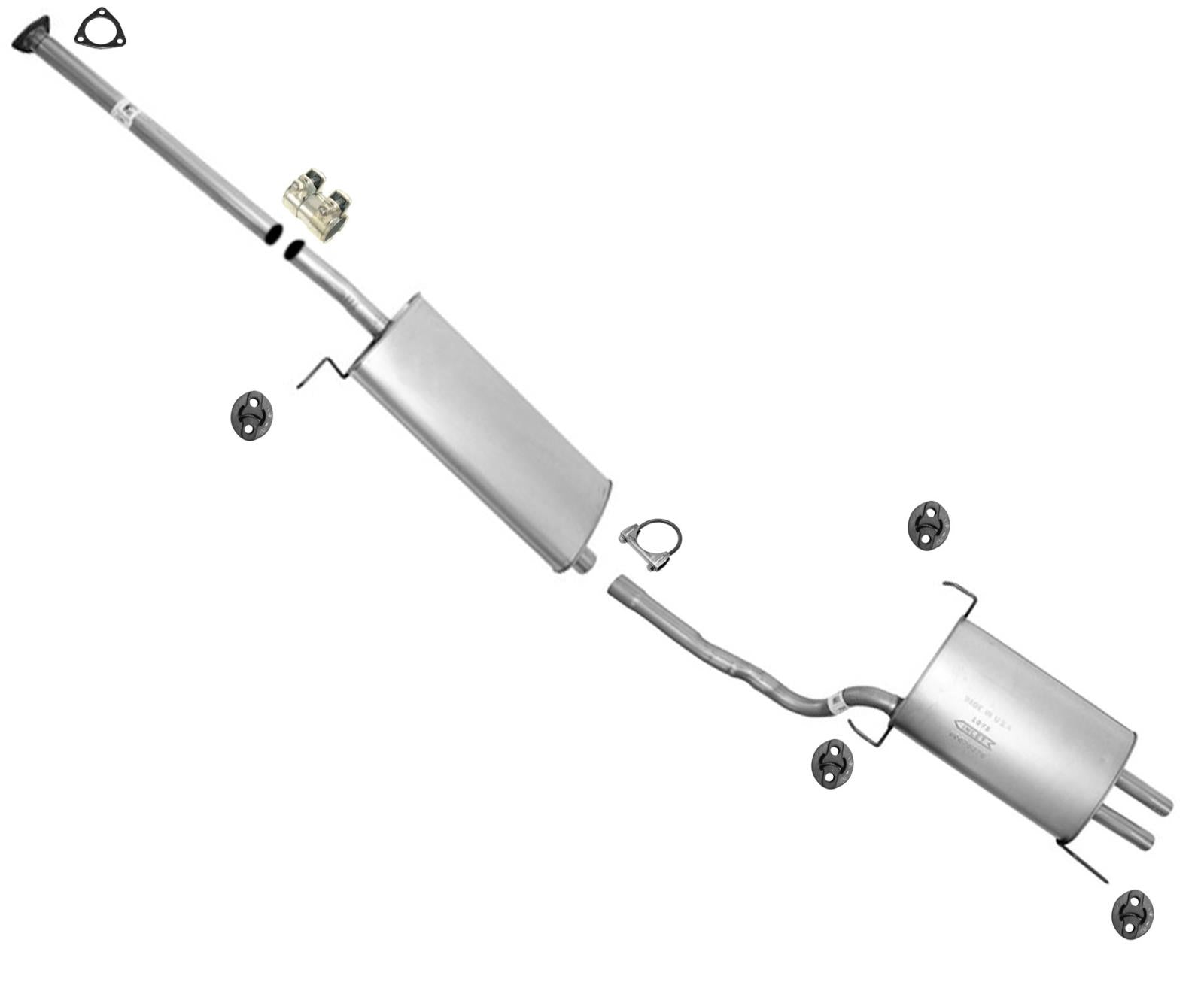 Sistema de escape con silenciadores delanteros y traseros compatible con Honda Pilot 2005-2008
