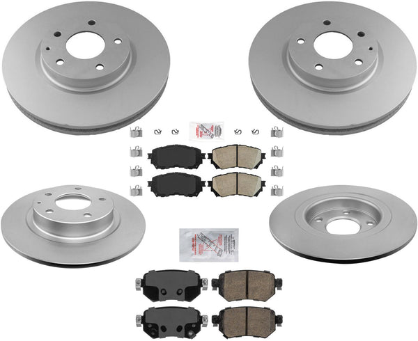 Coated and Balanced Disc Rotors Brake Pads for 2014-2018 Mazda 6