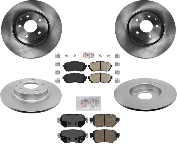 Coated & Balanced Disc Rotors Brake Pads for 2019-2021 Mazda 6 Turbo Engine