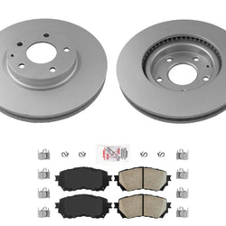 FRONT Coated and Balanced Disc Rotors Brake Pads for 2014-2018 Mazda 6