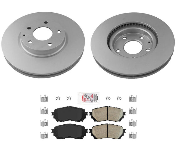 FRONT Coated and Balanced Disc Rotors Brake Pads for 2014-2018 Mazda 6