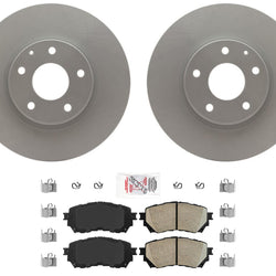 FRONT Coated Balanced Disc Rotors Brake Pads for 2019-2021 Mazda 6 Turbo Engine