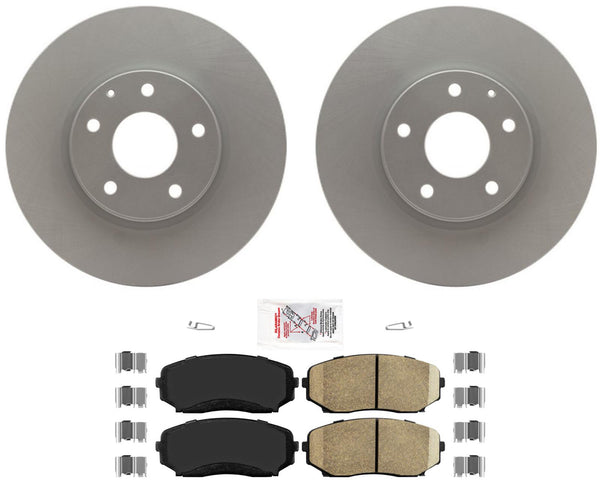 FRONT Coated & Balanced Disc Rotors Brake Pads for 19-21 Mazda CX-5 2.5L Turbo