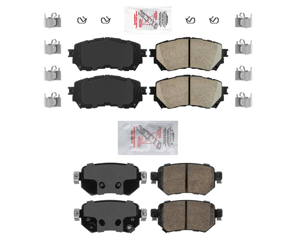 AmeriBrake Premium Ceramic Frt & Rr Brake Pads, w Hardware for 2014-2021 Mazda 6