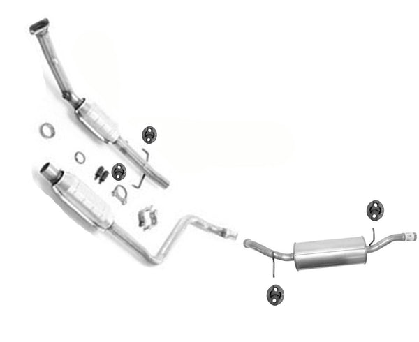 Complete Catalytic Converter Pipe Resonator Muffler for 00-05 Toyota Echo Sedan