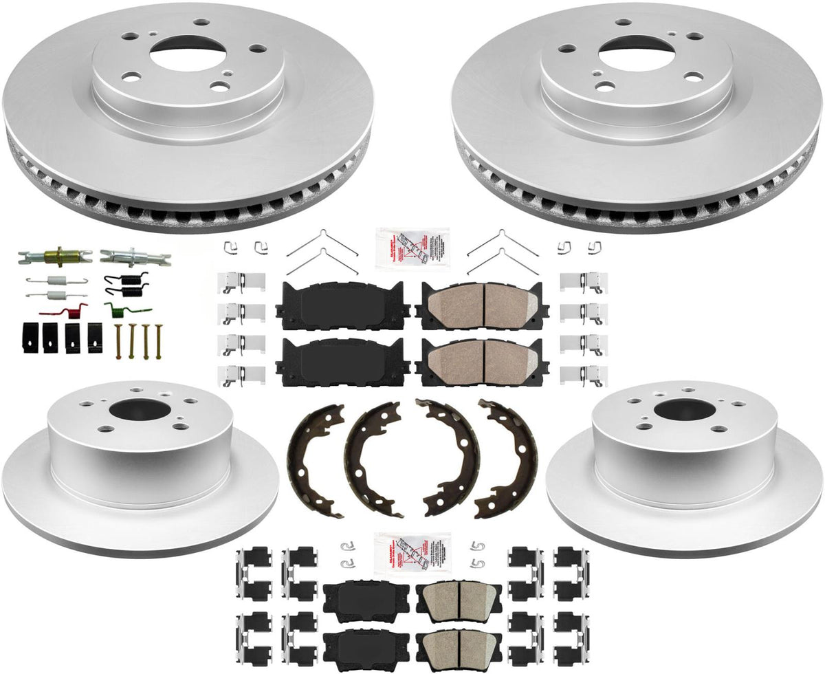 For Toyota 2012-2017 Camry Coated Front & Rear Disc Brake Rotors & Ceramic Pads