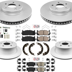Para Toyota 12-16 Camry rotores de freno de disco delanteros y traseros recubiertos y pastillas de cerámica