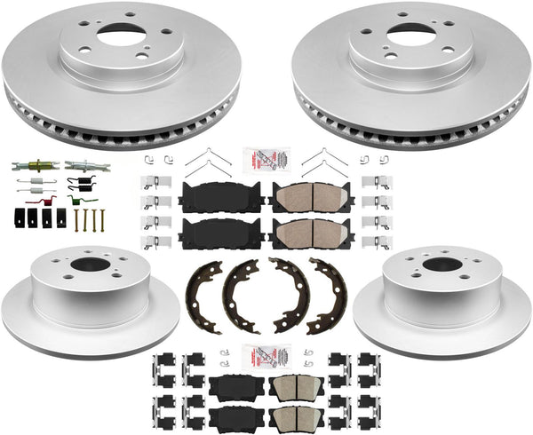 Para Toyota 12-16 Camry rotores de freno de disco delanteros y traseros recubiertos y pastillas de cerámica