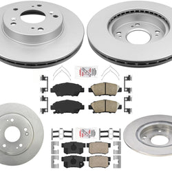 Pastillas de freno de cerámica para rotores de disco delantero y trasero para Honda CRZ CR-Z, kit de 6 piezas 2011-2015