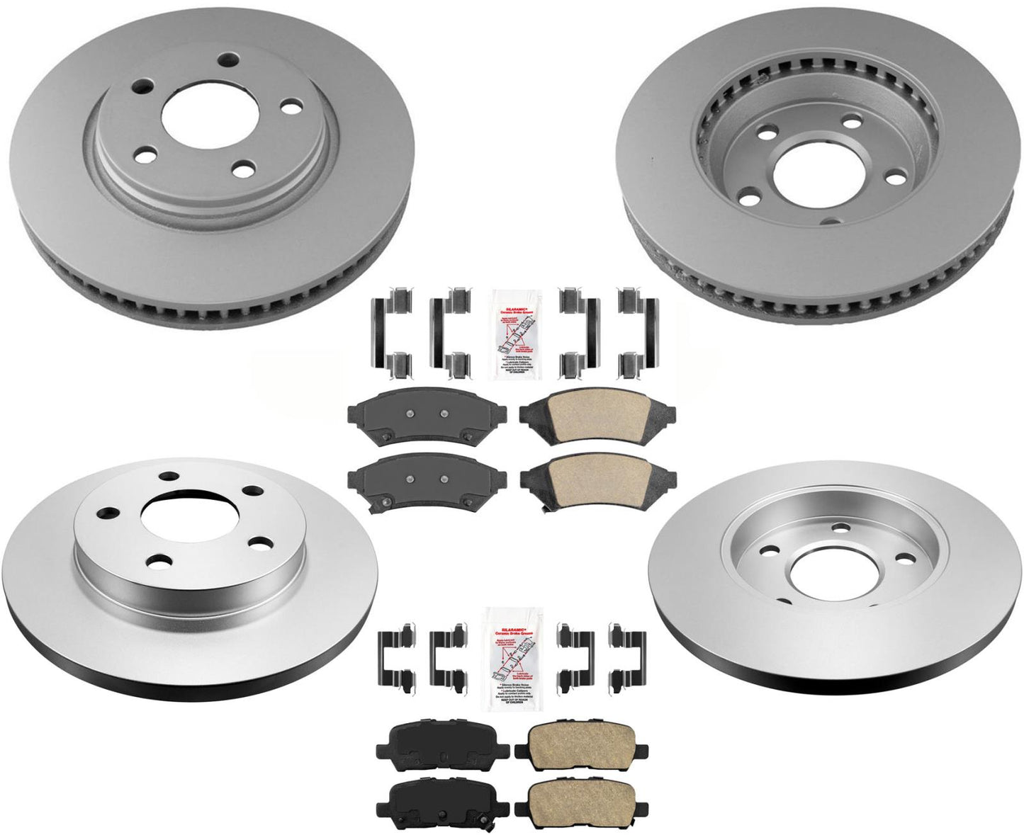 Coated Disc Brake Rotors Ceramic Pads Fits 2005-2009 Buick Allure 3.6L 3.8L