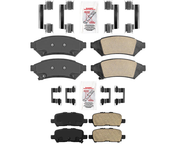 AmeriBrake Premium Ceramic Pads, Hardware All for 05-09 Buick Allure 3.6L 3.8L
