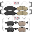 AmeriBRAKES Pastillas de freno de cerámica delanteras y traseras para Acura RDX 2019-2021